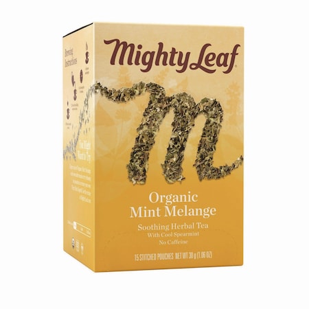 Mighty Leaf Tea Whole Leaf Tea Pouches, Organic Mint Melange, PK15 510142